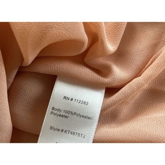 Revolve Greylin Womens L Popover Peasant Semi Sheer Blouse Blush - Picture 7 of 7